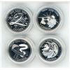 Image 1 : 4x - 2000 Canadian millennium silver proof 25 cent coins - Ingenuity, Wisdom, Pride, Health - non ma