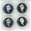 Image 2 : 4x - 2000 Canadian millennium silver proof 25 cent coins - Ingenuity, Wisdom, Pride, Health - non ma