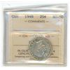Image 1 : 1948 ICCS Graded, Canadian silver 25 cent coin - AU-50