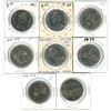 Image 1 : 8 Canadian UNC nickel dollars - 1968-72, 1974, 1982, 1985