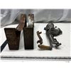 Image 2 : Vintage Meat Grinder Metal with Vintage Wrench and Metal Braket Holder.