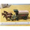 Image 2 : Coca-Cola horse & wagon die-cast metal collectible with garland and box load bank