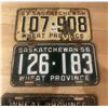 Image 2 : 4 Saskatchewan license plates - 1952, 1956-57