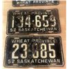Image 3 : 4 Saskatchewan license plates - 1952, 1956-57