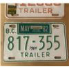 Image 3 : 2 British Columbia license plates - 1974 & 1982