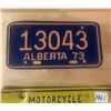 Image 2 : 2 Alberta motorcycle license plates - 1973 & 1976