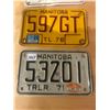 Image 3 : 3 Manitoba trailer license plates - 1971, 1976 & 1982