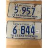 Image 2 : 3 Saskatchewan license plates - Semi & Power Unit - 1972