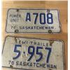 Image 3 : 3 Saskatchewan license plates - Semi & Power Unit - 1972