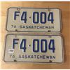 Image 1 : Pair of 1976 4 digit Saskatchewan license plates