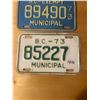 Image 3 : 3 British Columbia - Municipal plates - 1973 & 1976