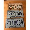 Image 1 : 3 Quebec license plates - 1956 & 1977