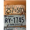 Image 2 : 3 Quebec license plates - 1956 & 1977