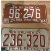 Image 2 : 2 - 1964 & 1969 New Brunswick license plates