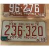 Image 3 : 2 - 1964 & 1969 New Brunswick license plates