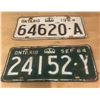 Image 3 : 2 - 1964 Ontario license plates