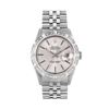 Image 2 : Rolex Mens Stainless Steel Silver Index Dial 18K Gold Pyramid Diamond Bezel Date
