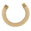 Image 1 : Unisex Vintage 14k Gold 7.75" Polished 9 Row Wide Brick Pattern Link Bracelet