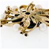 Image 7 : Vintage 14k Gold Hand Painted Portrait, Garnet, & Pearl Open Frame Brooch