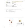 Image 8 : 18k Gold GIA Cert. Oval Cabochon Coral & Round Diamond Omega or Clip On Earrings