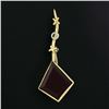 Image 2 : Solid 14k Yellow & White Gold Large Lozenge Bezel Set Garnet XOX Kite Pin Brooch