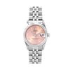 Image 2 : Rolex Ladies Stainless Steel Midsize 31MM Salmon Arabic Dial 18K Gold Fluted Bez