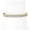 Image 2 : (3) NEW 14k Rose Yellow White Gold Diamond 6.5" Flexible Stack Bangle Bracelets