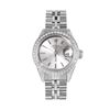 Image 2 : Rolex Ladies Stainless Steel Silver Index Diamond Bezel Date Watch With Rolex Bo