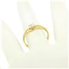 Image 7 : 14k Solid Yellow Gold 0.21 ctw Round Brilliant Diamond Solitaire Open Band Ring