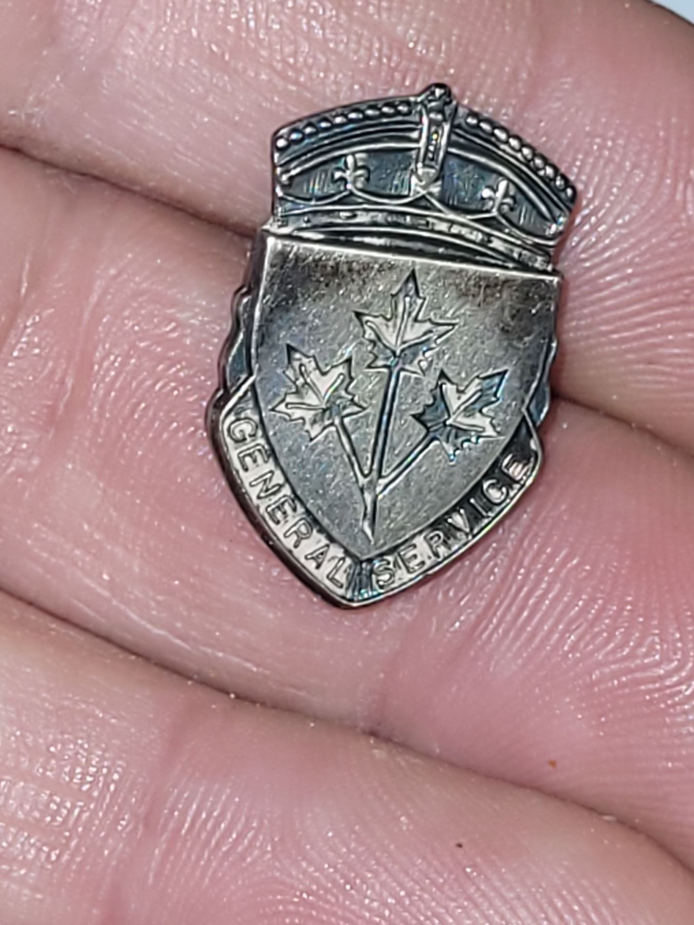 Sterling Silver WWII General Service Pin