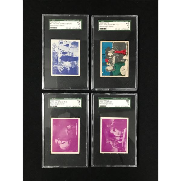 1950 TOPPS HOPALONG CASSIDY TRADING CARDS #5, 172, 176, 190 (SGC GRADED 3)