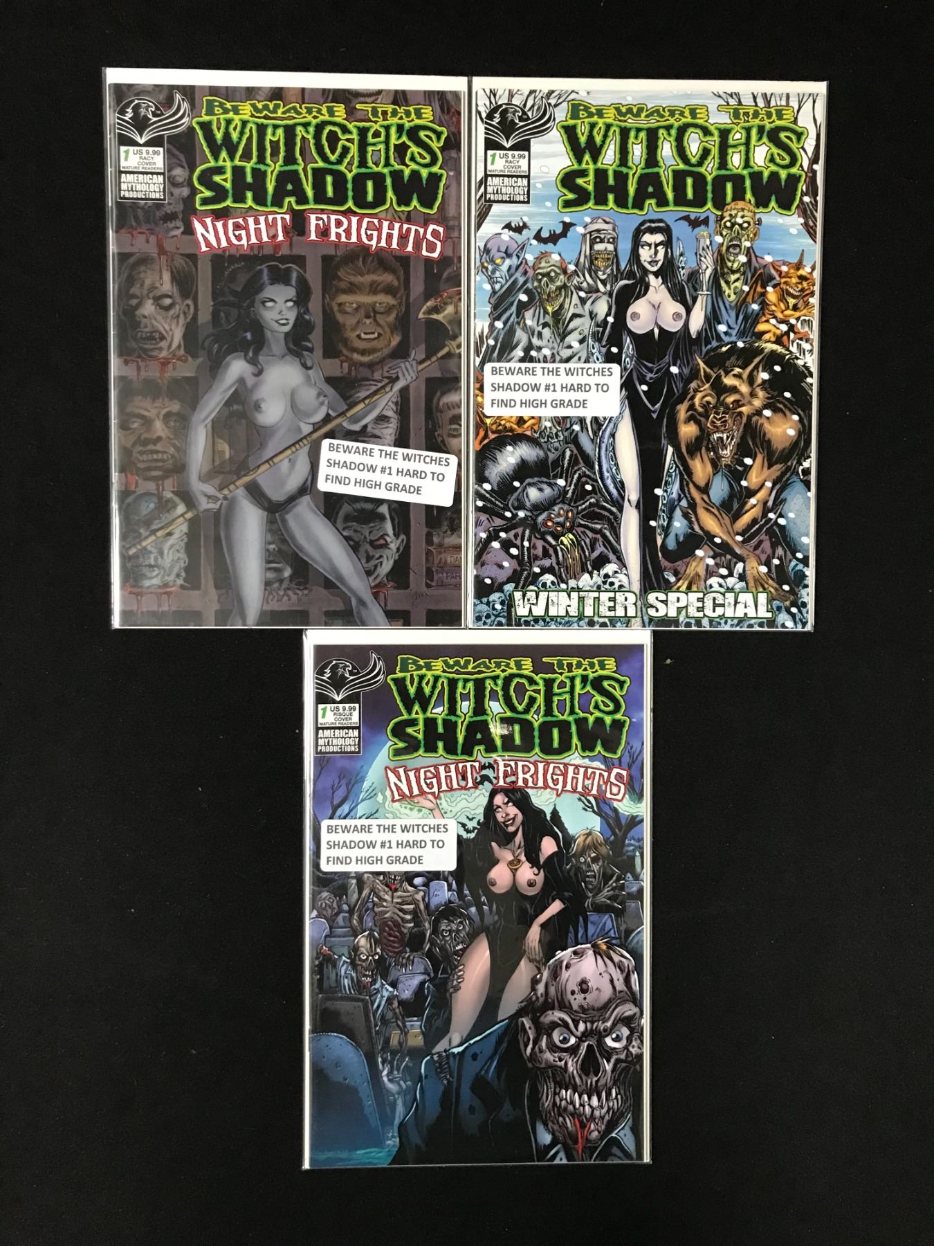 LOT OF 3 BEWARE THE WITCHÈS SHADOW COMICS (INDIE COMICS)