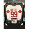 Image 1 : FRAMED AND AUTOGRAPHED 34X42 WAYNE GRETZKY TEAM CANADA JERSEY FRAMEWORTH COA