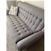 Image 2 : Upholstered Button Couch With Throw Pillow