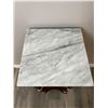 Image 2 : Marble Top End Table With Wooden Carved Swordfish