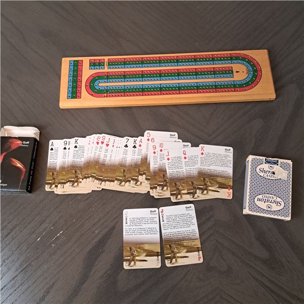 Cribbage Board With 2 Complete Decks of Cards