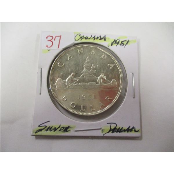 1951 CANADA KING GEORGE VI SILVER DOLLAR