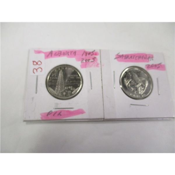 1905 - 2005 ALBERTA OIL, 2005 SASKATCHEWAN WHEAT QUARTER SET