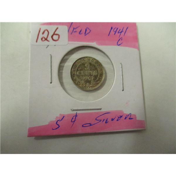 1941 C NEWFOUNDLAND SILVER FIVE CENT
