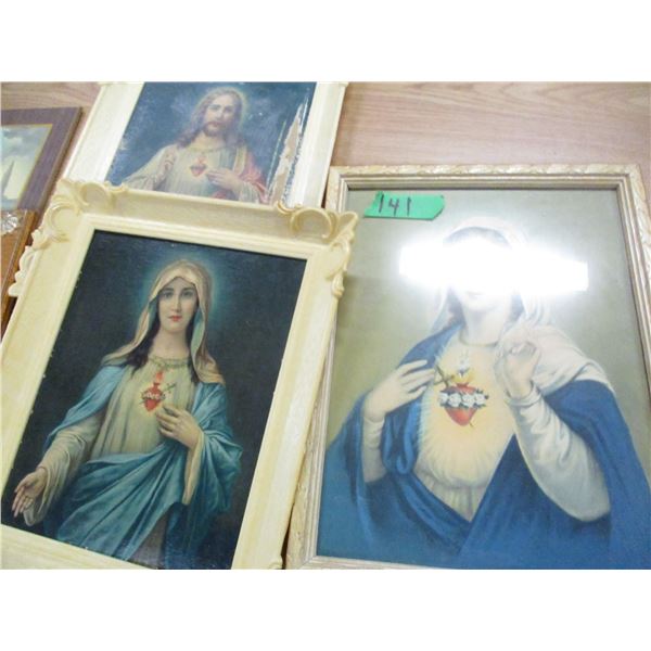 ESTATE:  BOX C/W PICTURES & FRAMES