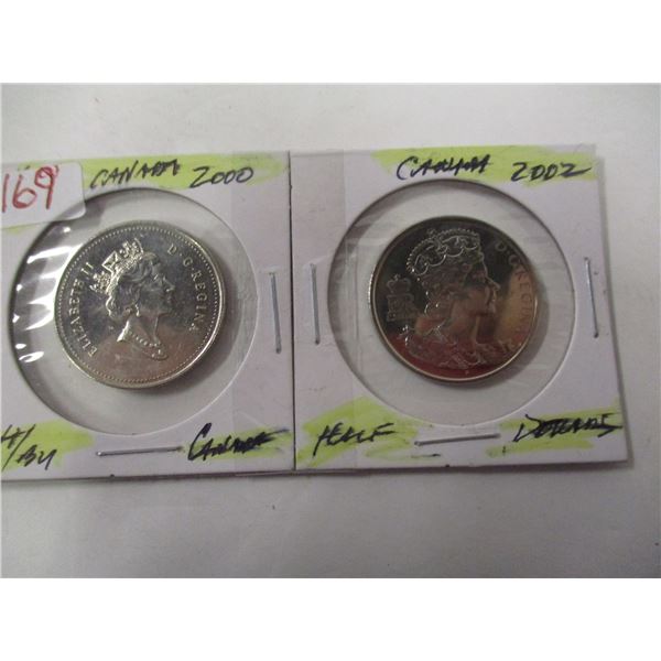 2000 - 2002 CH/BU CANADA HALF DOLLARS