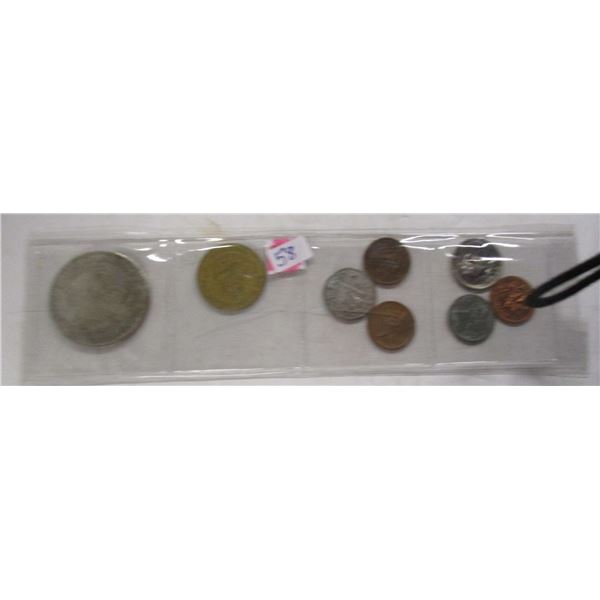 STOCK ROW OF WORLD SILVER COLLECTABLE COINS