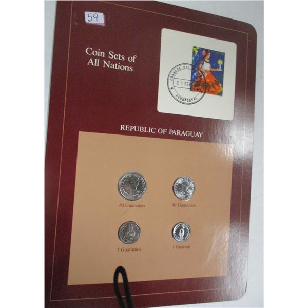 1986 REPUBLIC OF PARAGUAY MINT COIN SET
