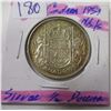 Image 1 : 1953 NO SHOULDER STRAP CANADA SILVER HALF DOLLAR