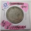 Image 1 : 1899 NEWFOUNDLAND VICTORIAN SILVER HALF DOLLAR