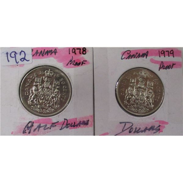 1978 - 1979 PROOF CANADA HALF DOLLARS