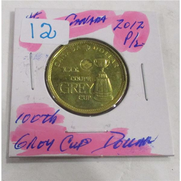 2012 CANADA PROOF 100TH GREY CUP DOLLAR