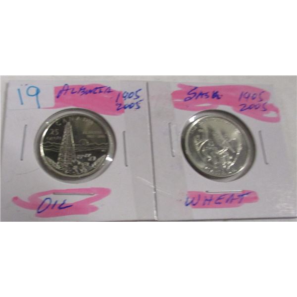 1905 - 2005 ALBERTA OIL & 2005 SASKATCHEWAN GRAIN PROOF COIN SET