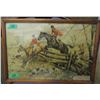 Image 1 : FRAMED PICTURE OF FOX & HOUNDS (APPROX. 15" X 18")