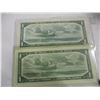 Image 2 : 1954 BANK OF CANADA SEQUENTIAL SERIAL NUMBER DOLLAR BILL